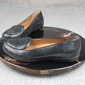 Dansko Nastacia Black Leather Croc Print‎ Slip On Loafers Womens Size 8